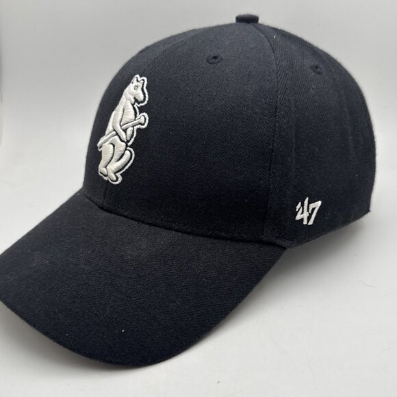 Chicago Cubs Dad Cap Hat 1914 Logo Cooperstown Collection Navy - Picture 2 of 6